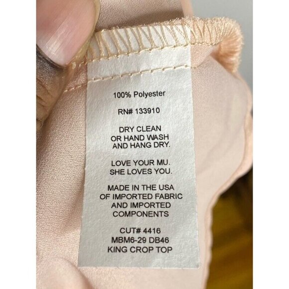 Show Me Your Mumu Womens King Crop Top Pink Crew Neck Keyhole Back Layered S New - Picture 6 of 9